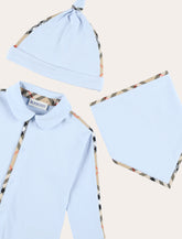 Burberry baby gift set in light blue for newborn - | Spazio Pritelli