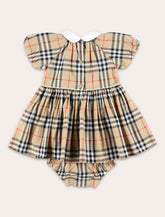 Burberry cotton Check romper for newborn - | Spazio Pritelli