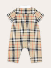 Burberry cotton Check romper for newborn - | Spazio Pritelli