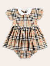 Vestitino Check bloomer in cotone per neonati di Burberry - | Spazio Pritelli