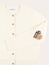Burberry wool and cashmere cardigan with check trims for kids - | Spazio Pritelli