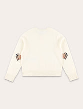 Burberry wool and cashmere cardigan with check trims for kids - | Spazio Pritelli