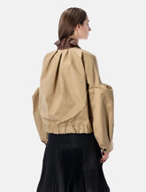 Sacai Chino Bomber with Leather Collar and Details - | Spazio Pritelli