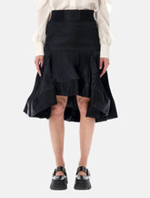 Sacai Nylon Twill Midi Skirt with pleated inserts - | Spazio Pritelli