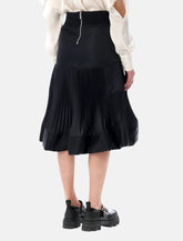 Sacai Nylon Twill Midi Skirt with pleated inserts - | Spazio Pritelli