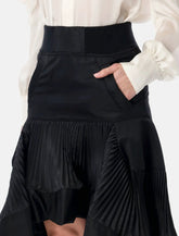 Sacai Nylon Twill Midi Skirt with pleated inserts - | Spazio Pritelli