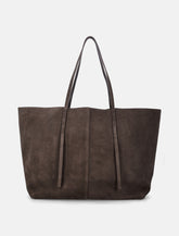 Abilla Oversized Leather Tote Bag in suede - | Spazio Pritelli