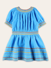 Stella McCartney Kids embroidered linen-cotton dress - | Spazio Pritelli