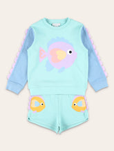 Stella McCartney Kids fish graphic sweatshirt & shorts set - | Spazio Pritelli