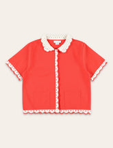 Camicia Stella McCartney Kids in cotone biologico con dettagli all'uncinetto - | Spazio Pritelli