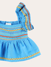 Stella McCartney Kids embroidered linen-cotton top - | Spazio Pritelli