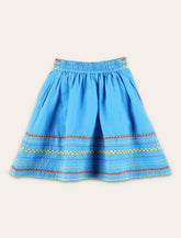 Stella McCartney Kids embroidered linen-cotton skirt - | Spazio Pritelli