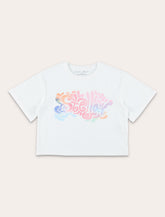 T-Shirt crop con logo psichedelico Stella McCartney Kids - | Spazio Pritelli