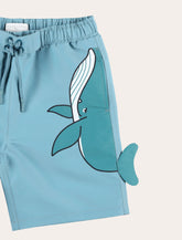 Stella McCartney Kids whale print beach shorts for kids - | Spazio Pritelli