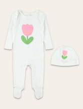 Set pagliaccetto e cappellino Stella McCartney Kids con stampa floreale - | Spazio Pritelli