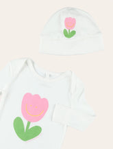 Set pagliaccetto e cappellino Stella McCartney Kids con stampa floreale - | Spazio Pritelli