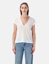 T-Shirt James Perse in cotone con scollo a V profondo - | Spazio Pritelli