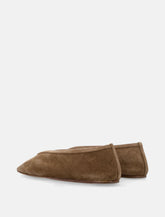 Pantofola Le Monde Béryl Luna in camoscio color taupe - | Spazio Pritelli
