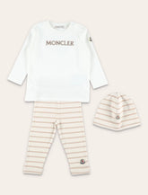 Moncler striped cotton new born gift set - | Spazio Pritelli
