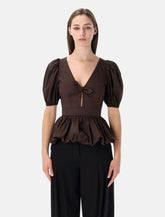 Rotate puff-sleeve bubble top - | Spazio Pritelli