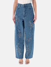 Rotate floral denim boyfriend jeans - | Spazio Pritelli