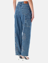 Rotate floral denim boyfriend jeans - | Spazio Pritelli