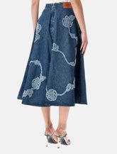 Gonna midi in denim floreale di Rotate - | Spazio Pritelli