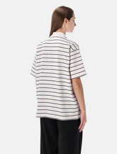 Rotate striped organic-cotton jersey polo - | Spazio Pritelli