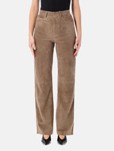 Rotate straight suede pants - | Spazio Pritelli