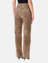 Rotate straight suede pants - | Spazio Pritelli