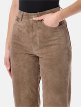 Rotate straight suede pants - | Spazio Pritelli
