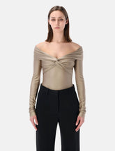 The Andamane stretch off-shoulder draped bodysuit - | Spazio Pritelli