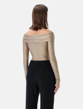 The Andamane stretch off-shoulder draped bodysuit - | Spazio Pritelli