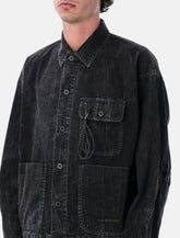 And Wander Black Textured Shirt Jacket - | Spazio Pritelli