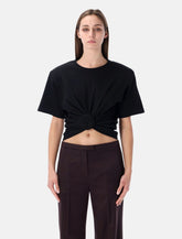 Magda Butrym knotted ribbed black t-shirt - | Spazio Pritelli