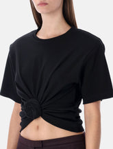 Magda Butrym knotted ribbed black t-shirt - | Spazio Pritelli