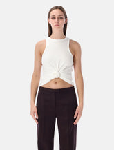 Magda Butrym knotted ribbed cream tank - | Spazio Pritelli