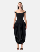 Magda Butrym black draped off-shoulder gown - | Spazio Pritelli