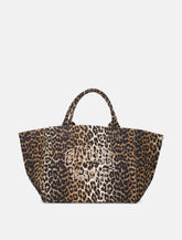 Ganni Leopard XXL tote bag - | Spazio Pritelli