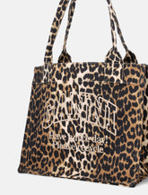 Ganni Leopard large canvas tote - | Spazio Pritelli