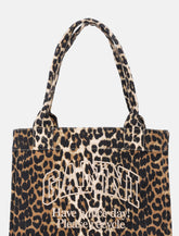 Ganni Leopard large canvas tote - | Spazio Pritelli