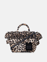 Borsa Mini Shopper Leopardata con volants Ganni - | Spazio Pritelli