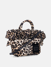 Borsa Mini Shopper Leopardata con volants Ganni - | Spazio Pritelli