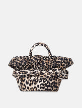 Borsa Mini Shopper Leopardata con volants Ganni - | Spazio Pritelli