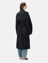 Ganni nylon duchesse double-breasted trench - | Spazio Pritelli