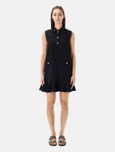 Ganni abito mini nero in twill - | Spazio Pritelli