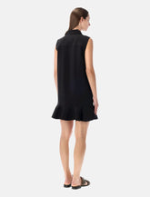 Ganni abito mini nero in twill - | Spazio Pritelli