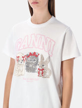 Ganni white Animal graphic t-shirt - | Spazio Pritelli
