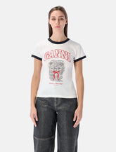 Ganni white cropped Kitty t-shirt - | Spazio Pritelli