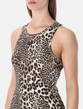 Top Ganni a coste con stampa Leopardo - | Spazio Pritelli